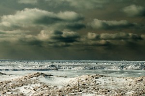 "Dark Clouds over Open Water" - Lake Huron Winter Shores