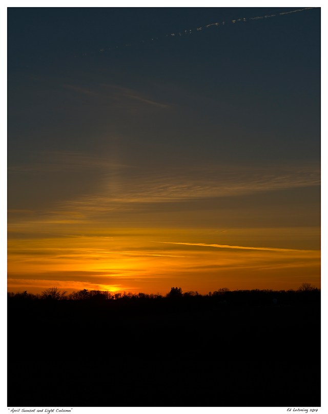 “April Sunset and Light Column”
